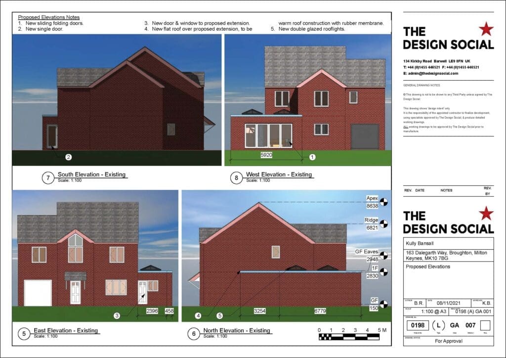 Sample planning drawing – proposed elevations