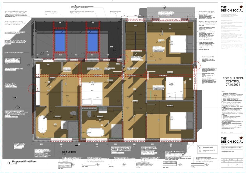 Sample building regulations drawing – proposed first floor