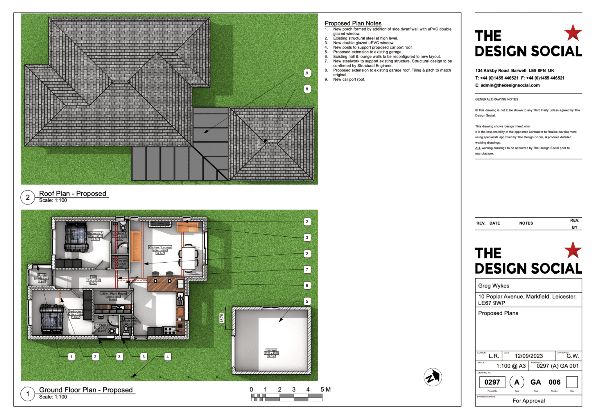 Greg Wykes – Submission of Planning Application to Cover Garage Extension, Porch & Conservatory Removal and Remodeling of Downstairs Layout – Markfield, Leicester – Review