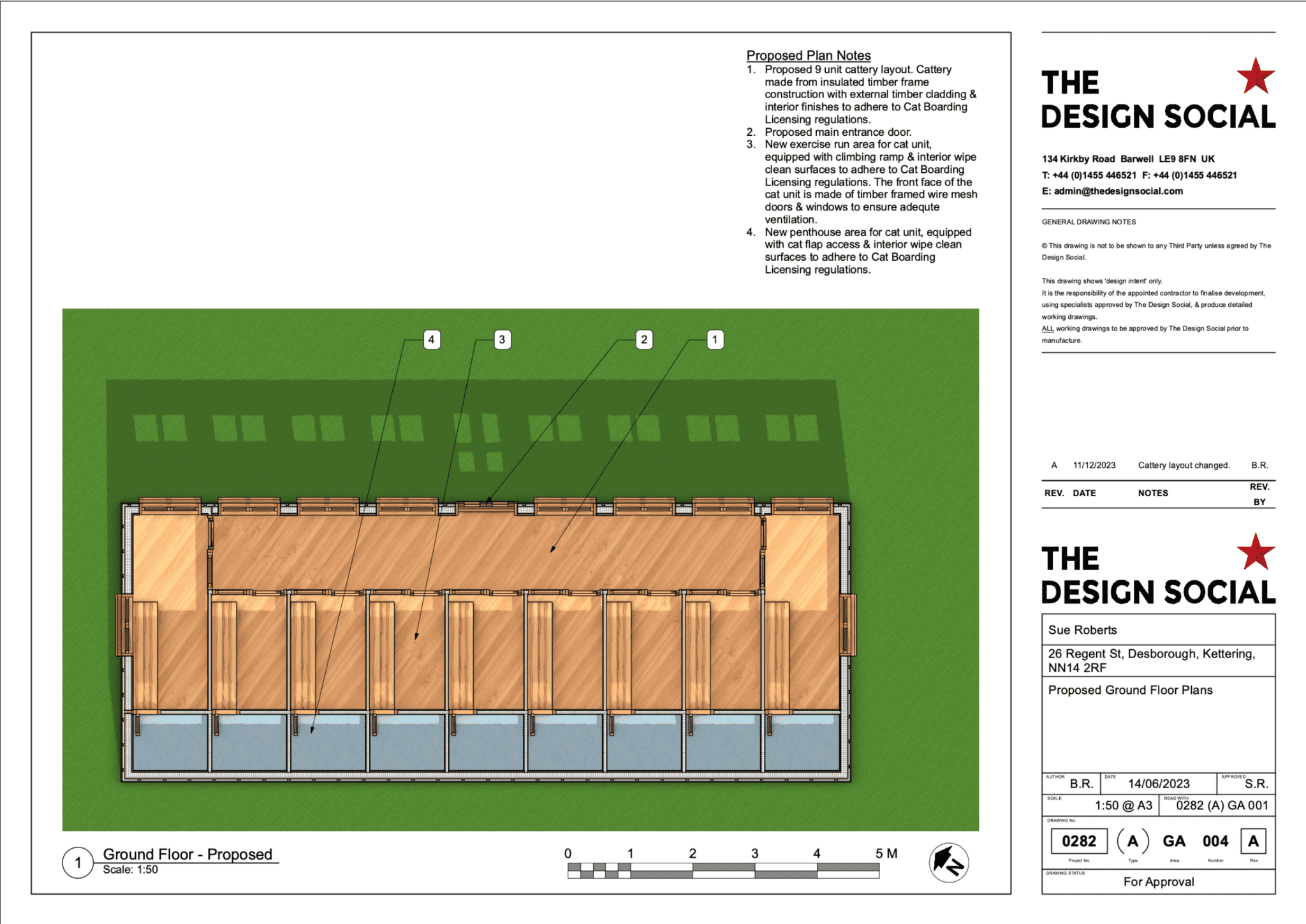 new build cattery planning application plan