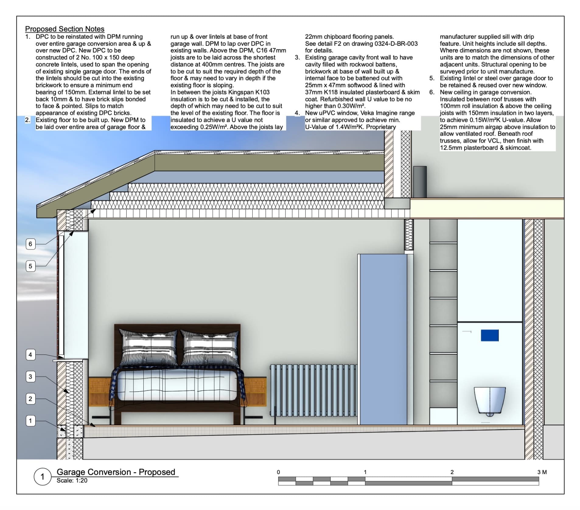 Ian Yeomans – Building Regulations drawings for garage conversion – Tamworth, Staffordshire – Review