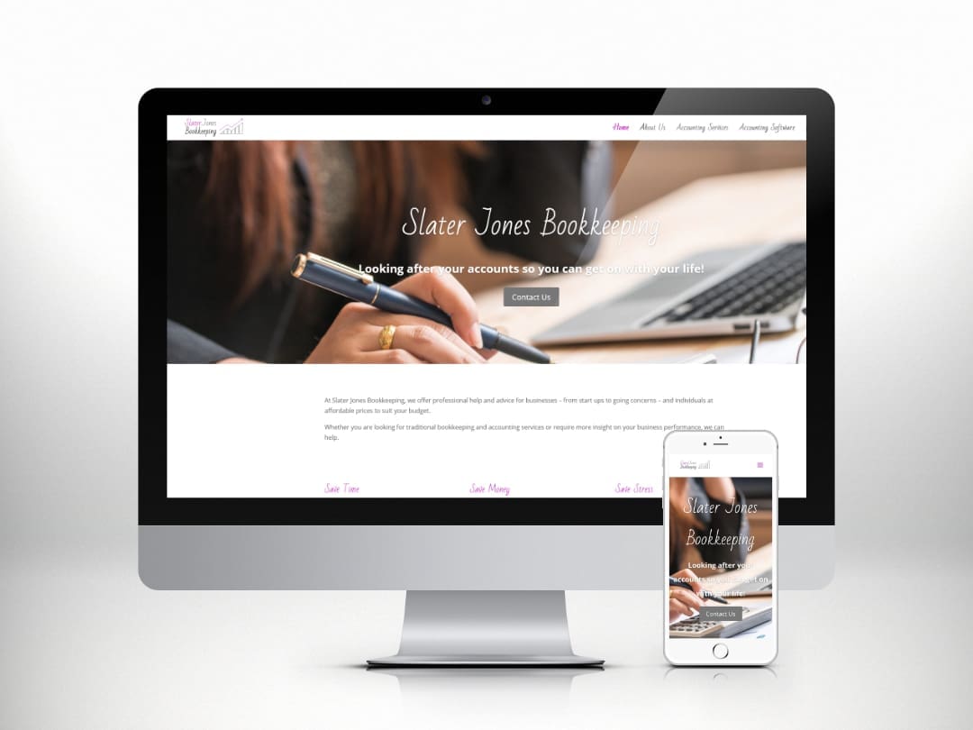 web design brand identity hosting slater jones bookkeeping