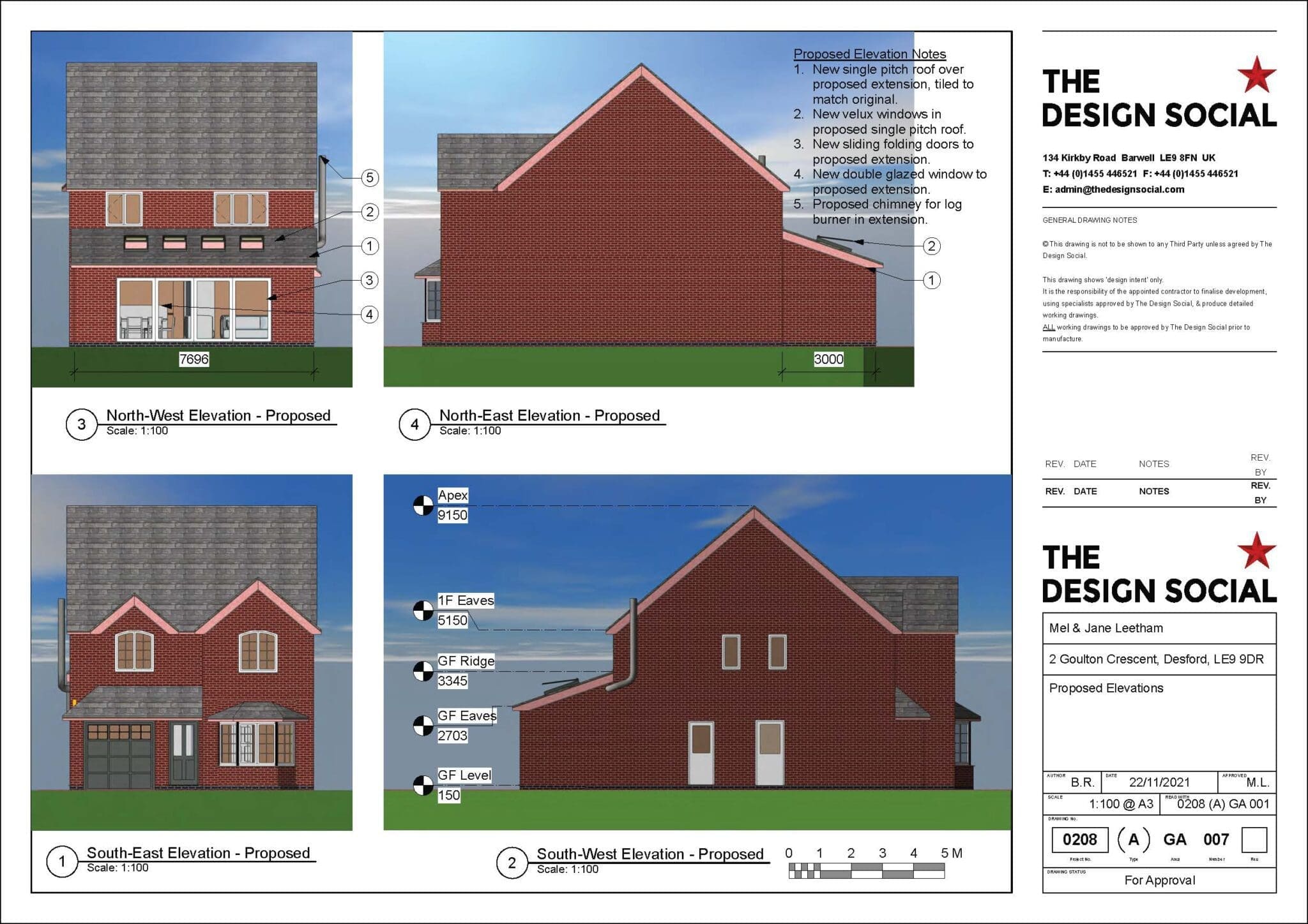 rear extension planning application elevation