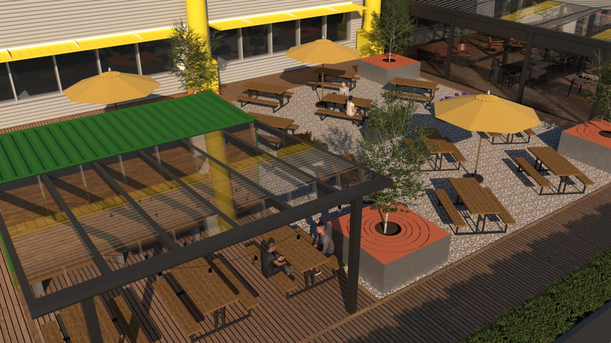 commercial property roof terrace conversion planning application 3d perspective exterior 9