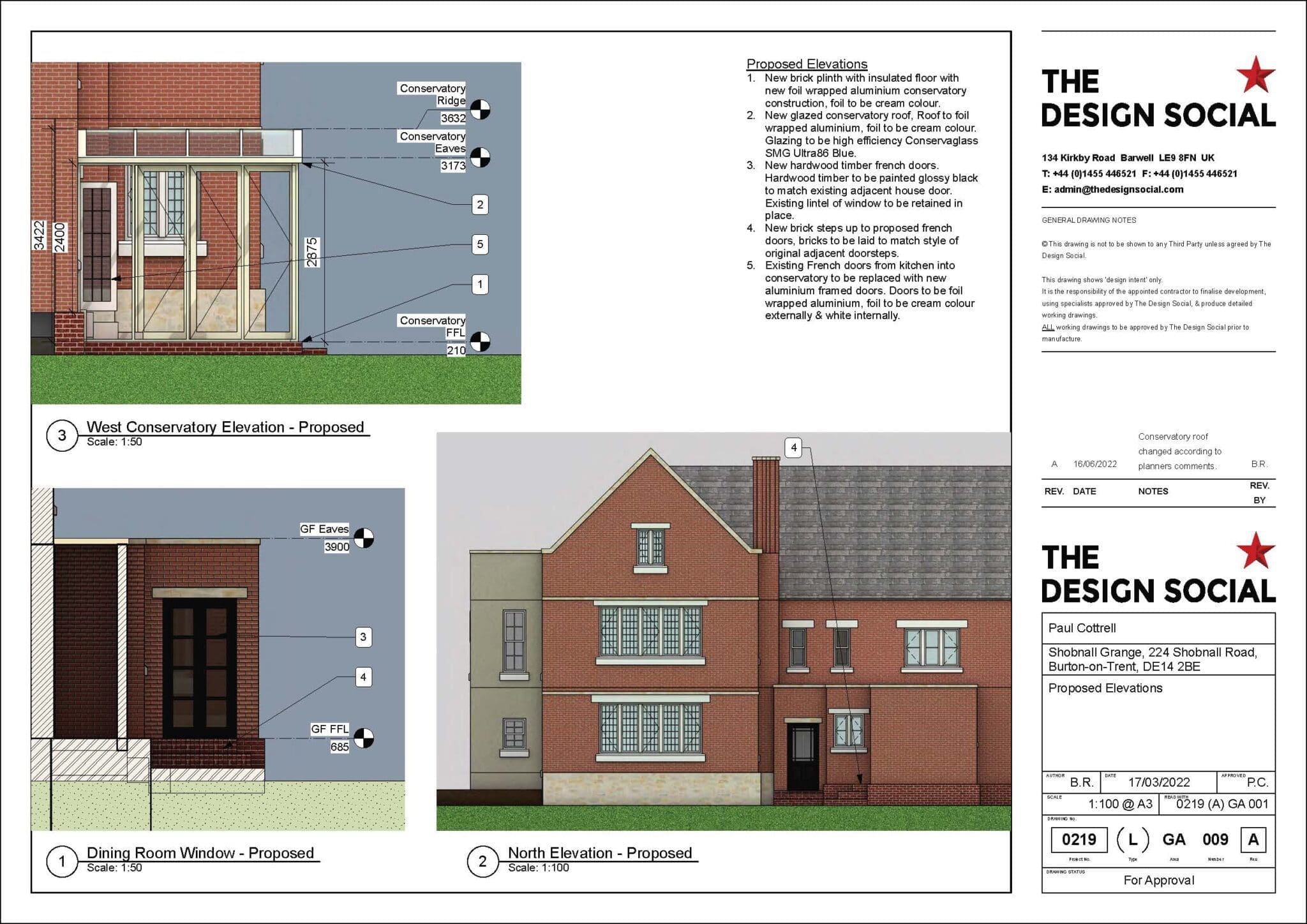 conservatory replacement demolition planning application elevation section