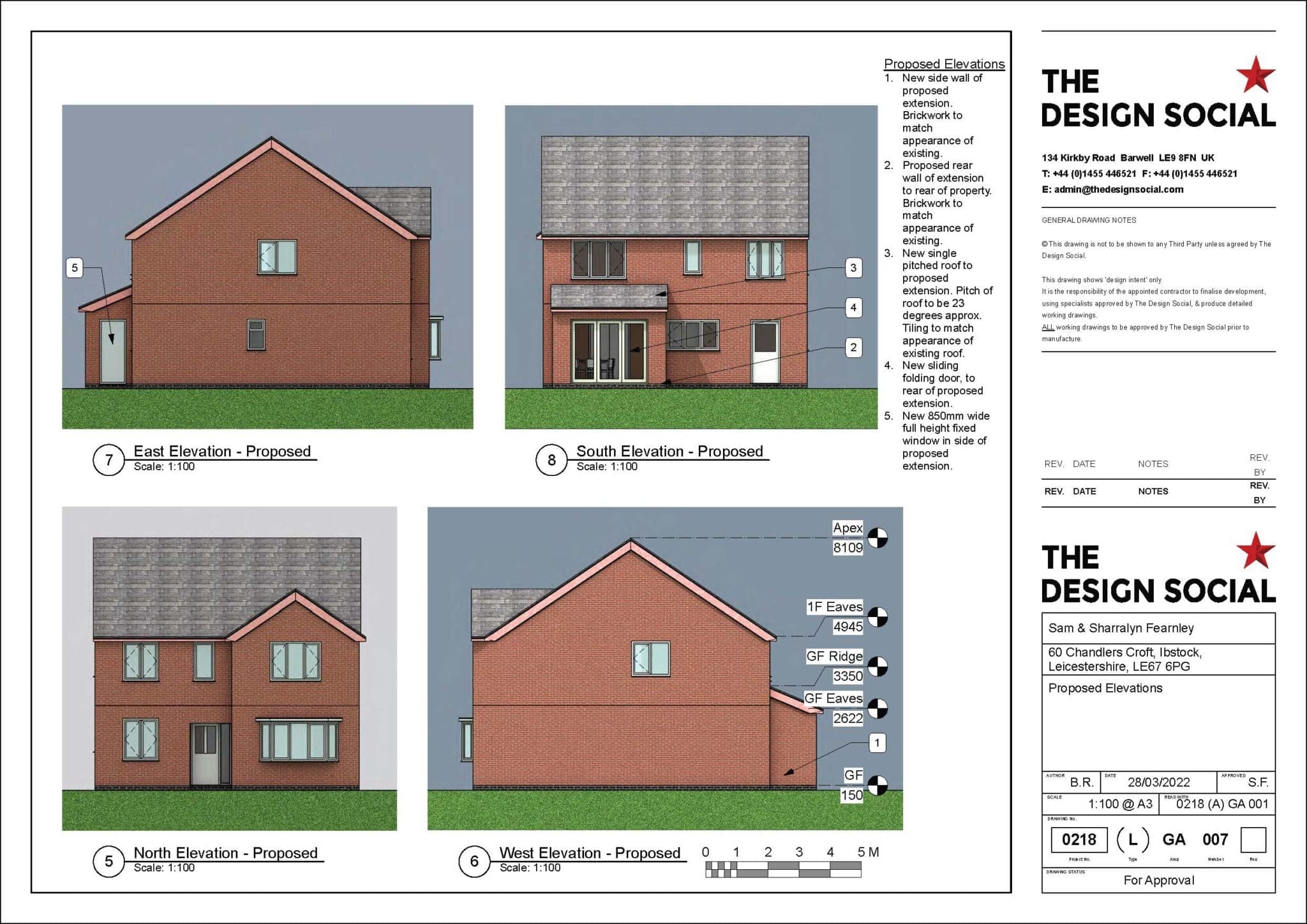 rear extension planning application elevation drawing