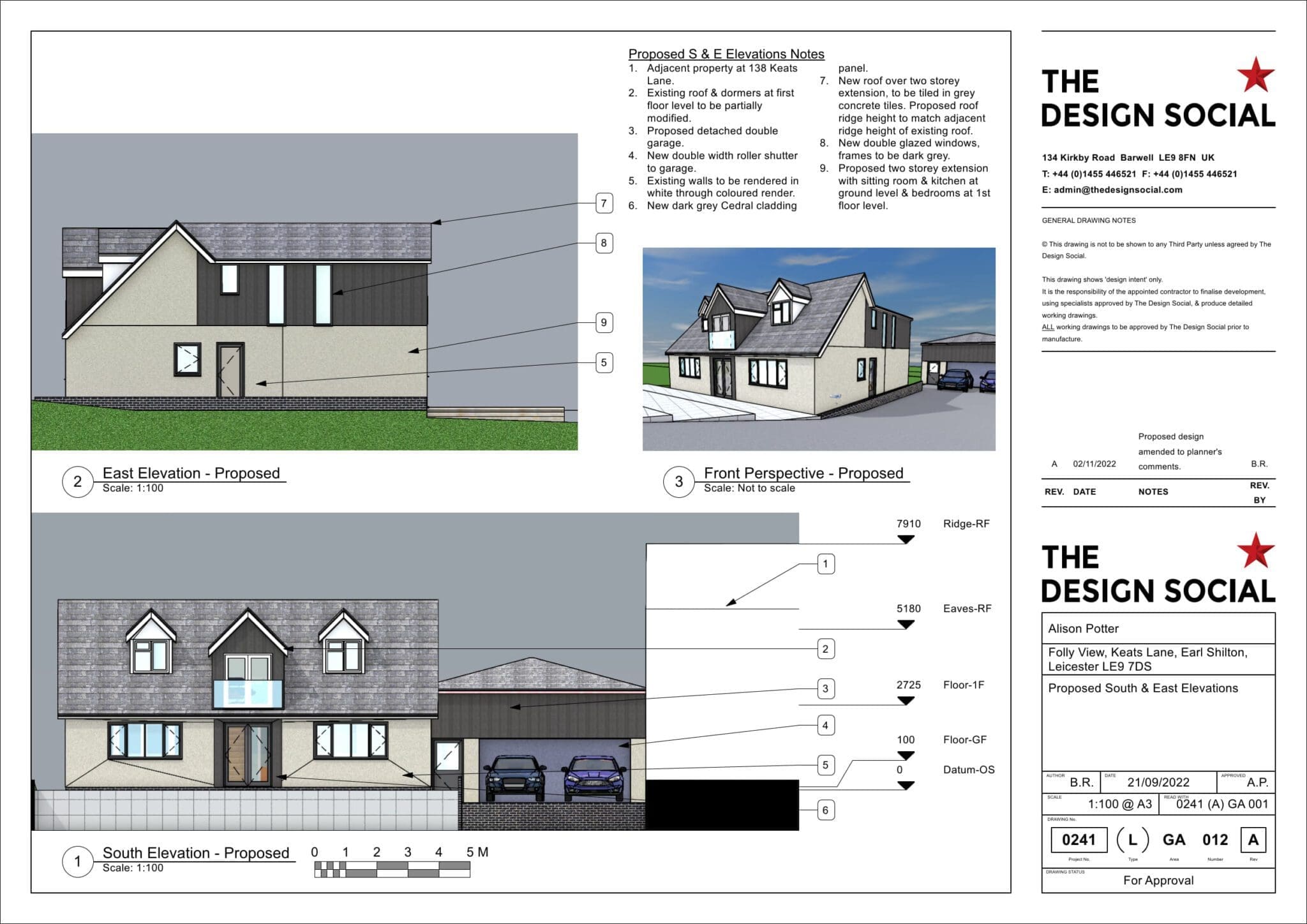rear extension garage conservatory demolition planning application elevation