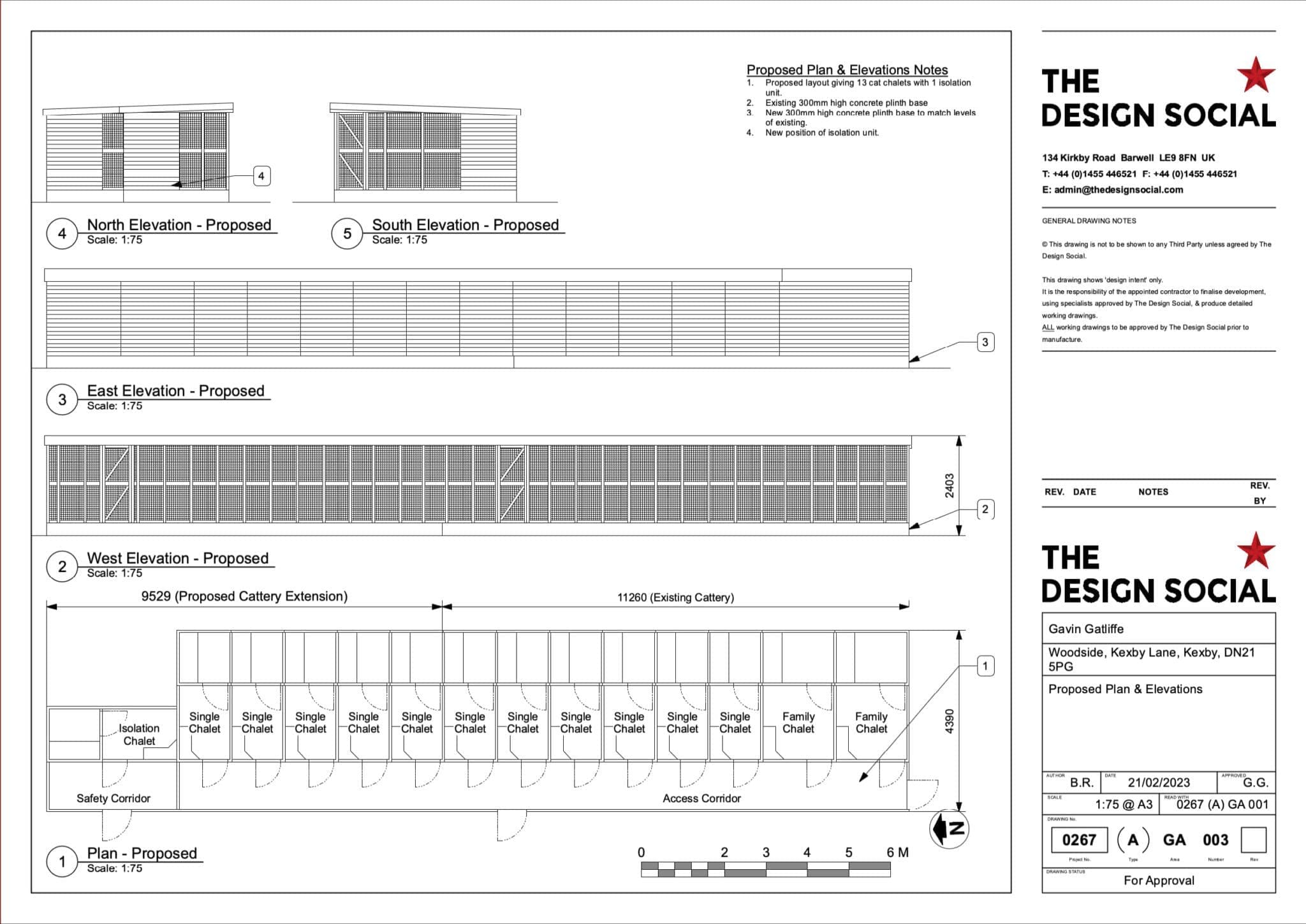 cattery extension planning application elevation
