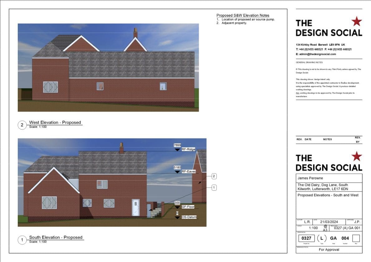 air source pump installation planning application elevation