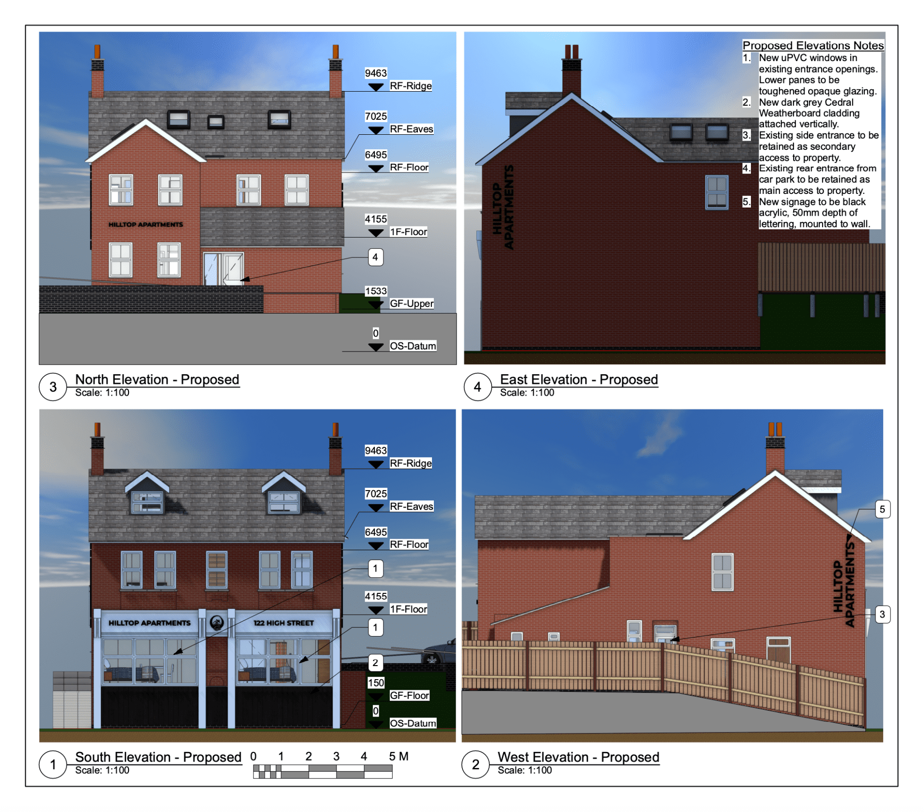 office building conversion apartment planning application elevation 1