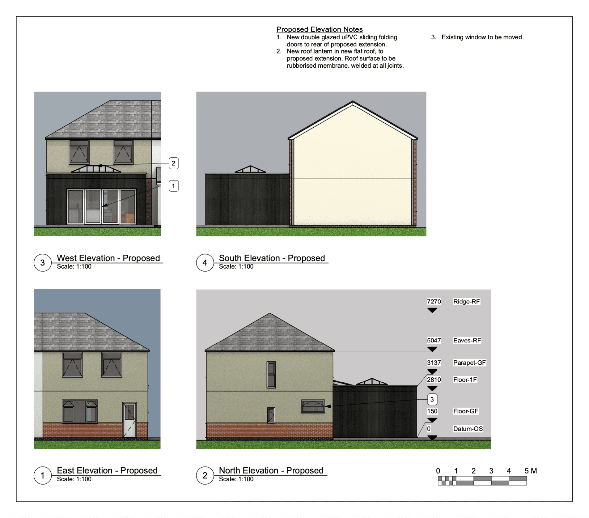 rear extension planning application elevation