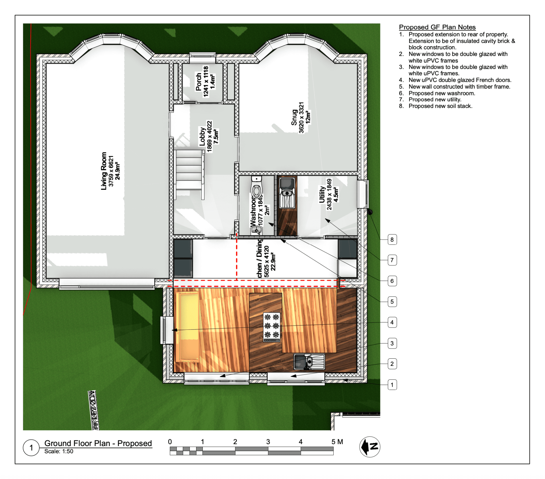 rear extension planning application elevation architecture